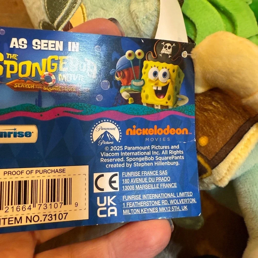 Nickelodeon SpongeBob Pirate Plush Collection Bottom Glow Pals Squidward Patrick